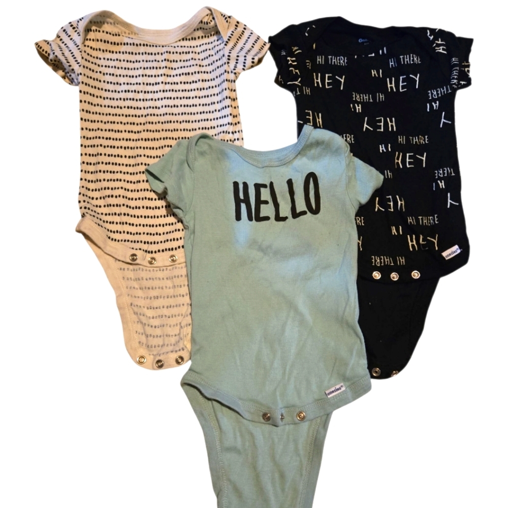 Gerber Baby Bodysuit Set - Black, Cream, Mint, 3-6 Months